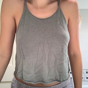Green knitted tank top